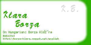 klara borza business card